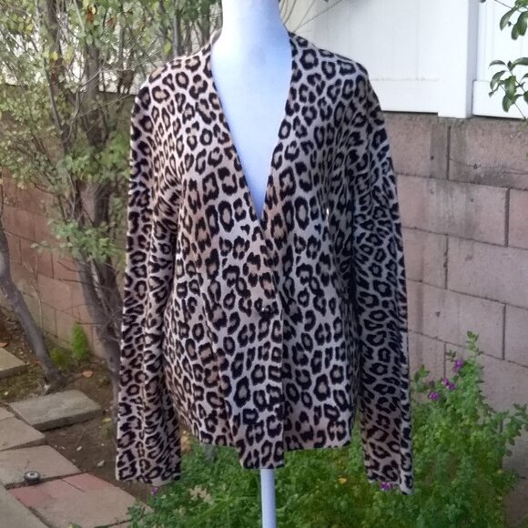 Chico's Cardigan Sweater Women's Animal Print High Quality size 3=XL - Picture 3 of 8
